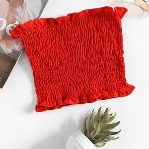Raffled cropped tube top - XS